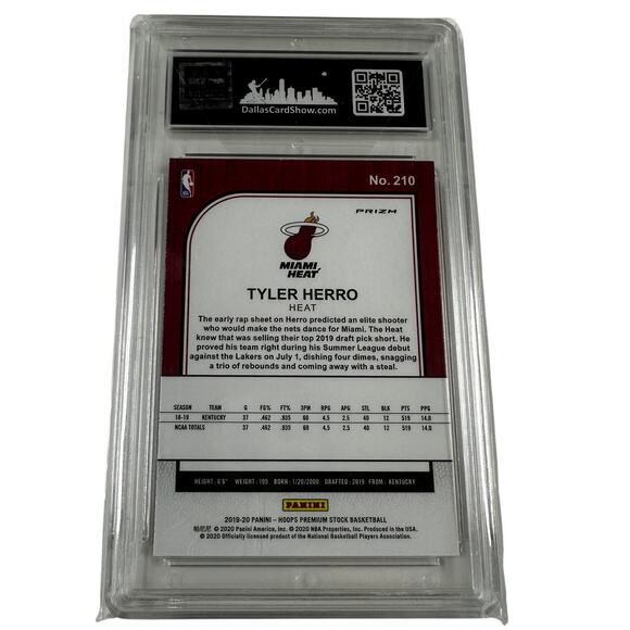 2019-20 NBA Hoops Tyler Herro Purple Disco Rookie Card Graded DCS 9 Mint - Picture 2 of 2